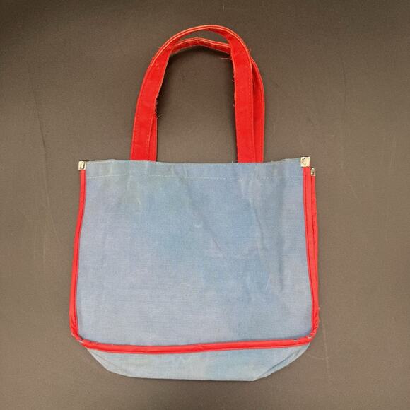 Vintage 1980s Smurfs Kids Canvas Tote Bag Pouch Blue BBC Imports - Picture 3 of 6